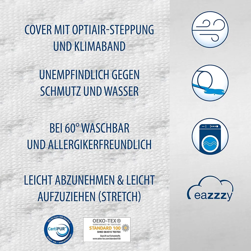 Genius Eazzzy Matratzentopper Trend 140x200 Cm 5cm Höhe Bettauflage; A19511 – Bild 5