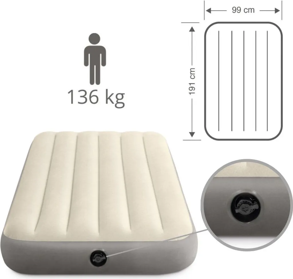 Intex Dura Beam Standard Deluxe Inflatable Mattress Single High 99 X 191 X 25 Cm – Bild 12