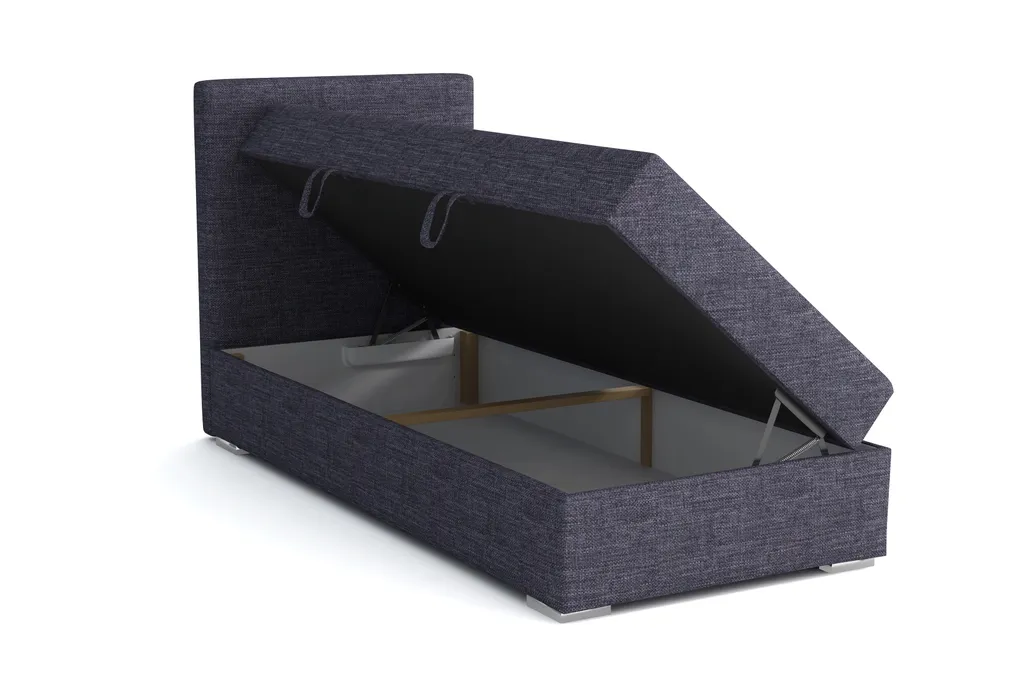 FURNIX Einzel-Polsterbett DONNIE Mit Bettkasten Topper 100x200 Cm LX6 Dunkelgrau – Bild 3