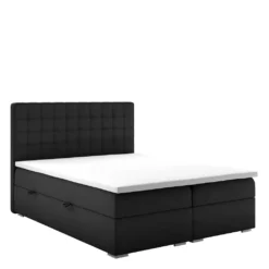 Doppelbett Boxspringbett Stauraumbett Polsterbett Mit Bettkasten - Schwarz 140 X 200 Cm