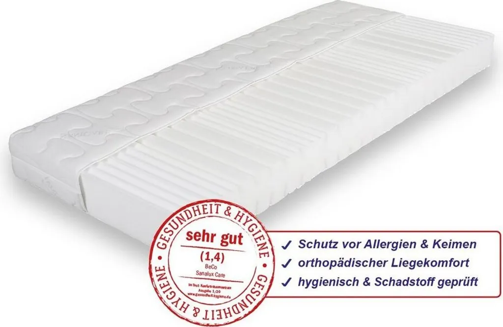 BeCo Sanalux Care - 7 Zonen Komfortschaummatratze 90 X 200 Cm H2