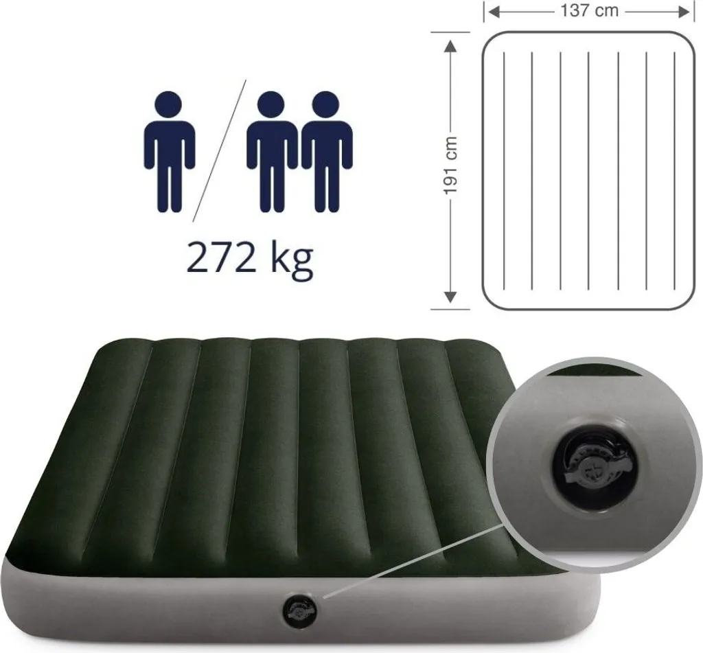 Intex Luftmatratze 137 X 191 X 25 Cm Vinyl Grün – Bild 7
