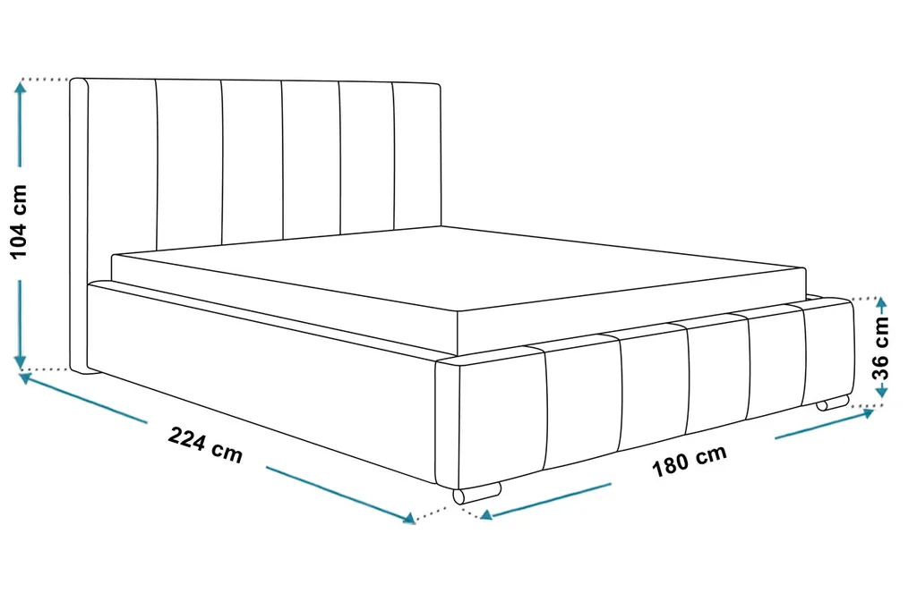 GRAINGOLD Doppelbett 160x200 Cm Fuego Mit Kopfteil, Bettkasten & Lattenrost - Grün – Bild 4