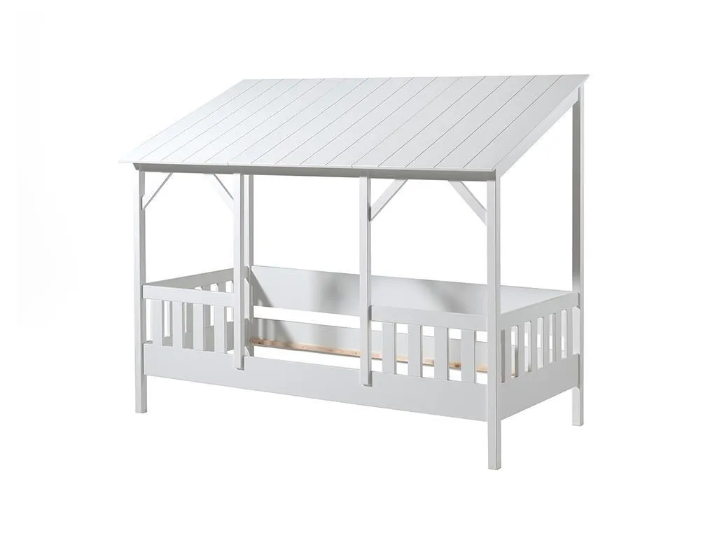 Vipack Hausbett Mit 90 X 200 Cm Liegefläche Und Bettschublade, Korpus Weiß Lackiert, Dach In Weiß – Bild 9