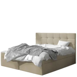 Mirjan24 Boxspringbett Luanda, Doppelbett Mit Zwei Bettkästen Und Matratze, Ehebett (Farbe: Manila 02, Größe: 160x200 Cm)