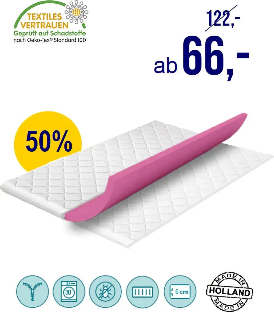 Orthopädischer Matratzen Topper 180x200 In 6cm Karex® 7 Zonen Hybridschaum Matratzentopper Matratzenauflage