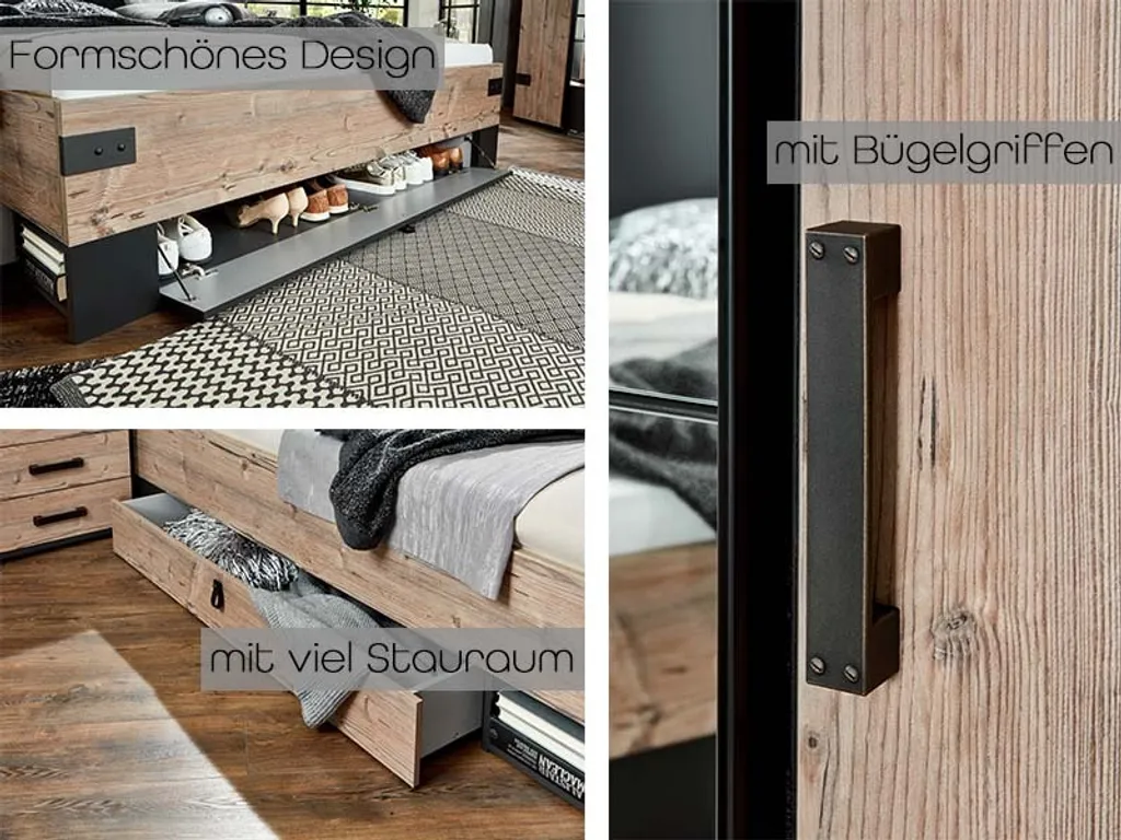 Stockholm Bett 180 X 200 Cm Tanne / Grau – Bild 2