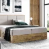 FURNIX Boxspringbett REDOS 160x200 Mit Bettkasten Aus Möbelplatten & Topper FR20 Beige