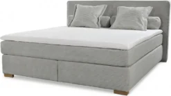 Boxspringbett ROMY Doppelbett Als Polsterbett Grau Cord Optik 180 X 200 Cm