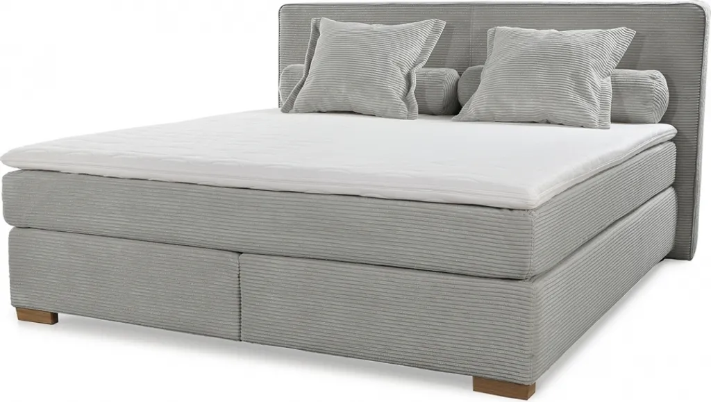 Boxspringbett ROMY Doppelbett Als Polsterbett Grau Cord Optik 180 X 200 Cm