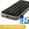 Intex Downy - Luftmatratze - Einzel - Kompakt - Mit Reparaturset Und Eingebaute Pumpe - 191x76x25 Cm - PVC - Grün
