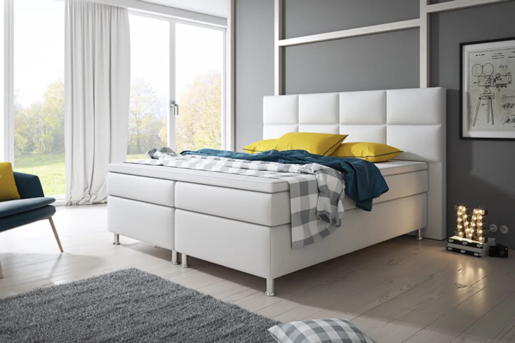 Inter Handels Boxspringbett Miami, 180x200, Weiß – Bild 4