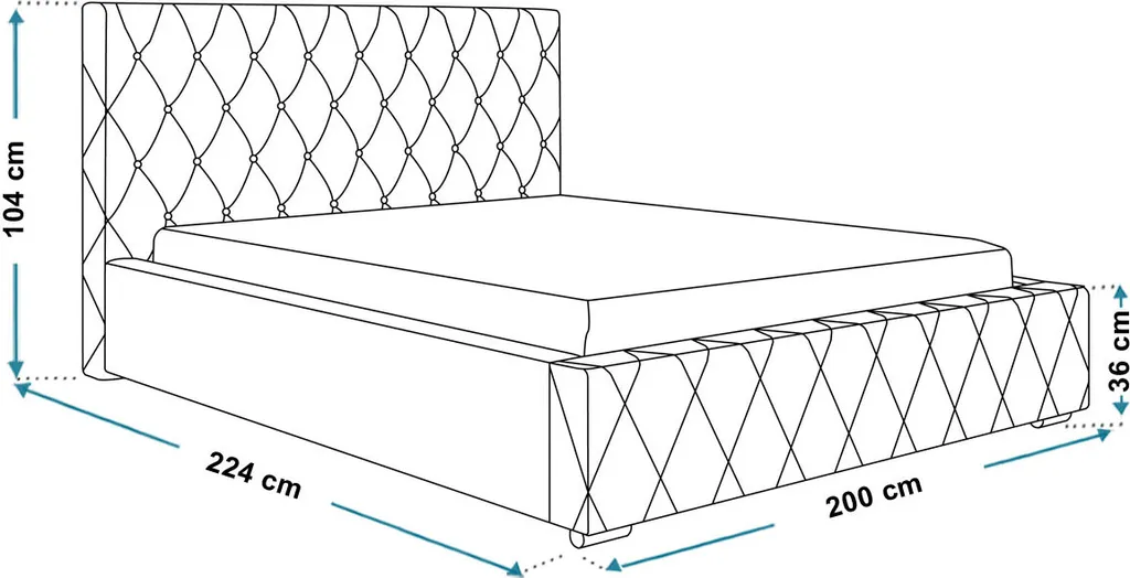 GRAINGOLD Schlafzimmerbett 180x200 Cm Madryt - Bett Mit Lattenrost Und Bettkasten - Chesterfield Bett - Weiß – Bild 5