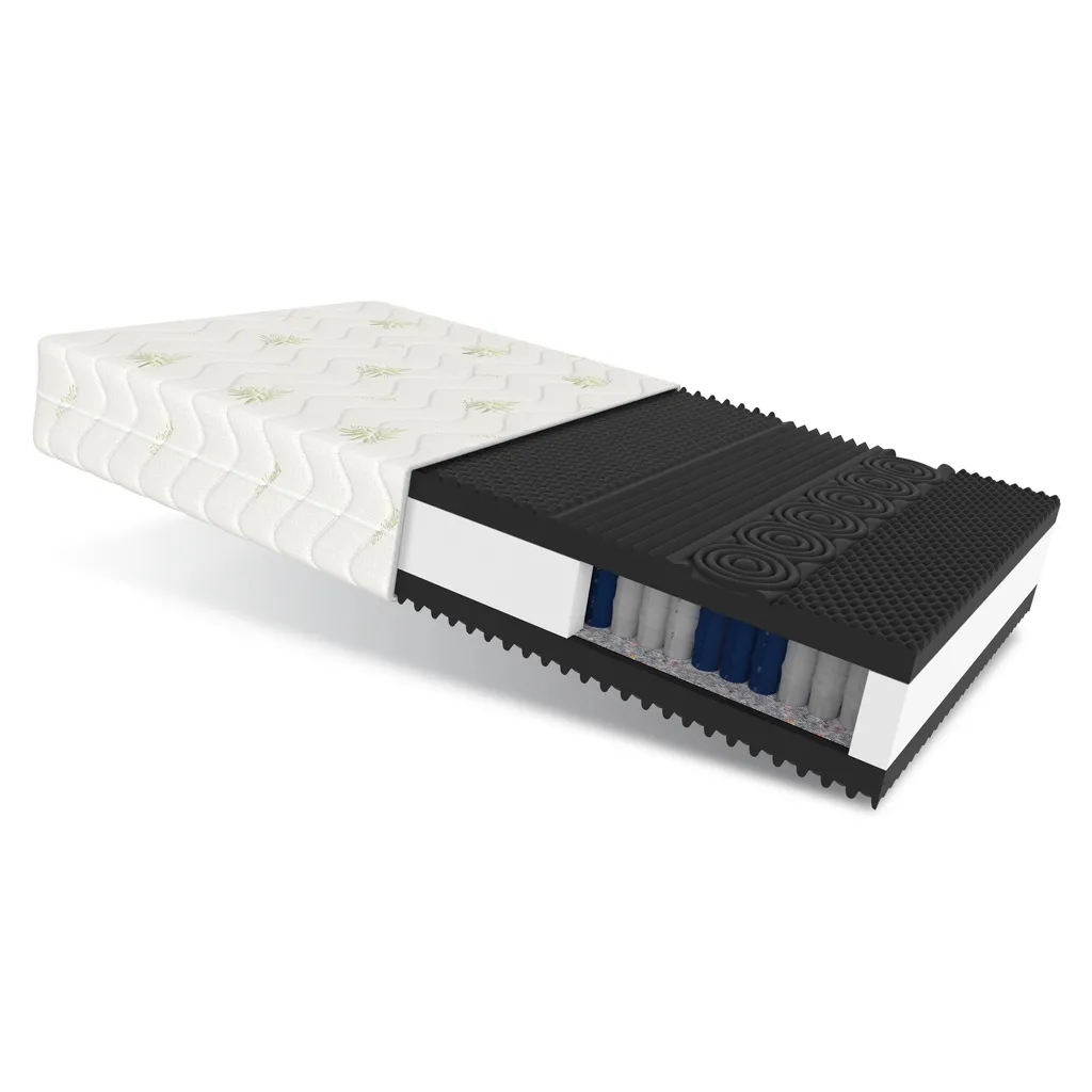 Matratze NOIR 160x200 Cm Taschenfederkern HR-Schaum Höhe Ca. 23 Cm H3 H4 Aloe Vera Premium Bezug – Bild 3