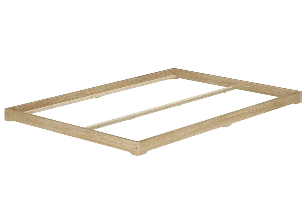 Futonbett Platzsparend Extra Niedriges Bodenbett 140x200 Esche Geölt V-60.47E-14Rollrost Inkl. – Bild 2
