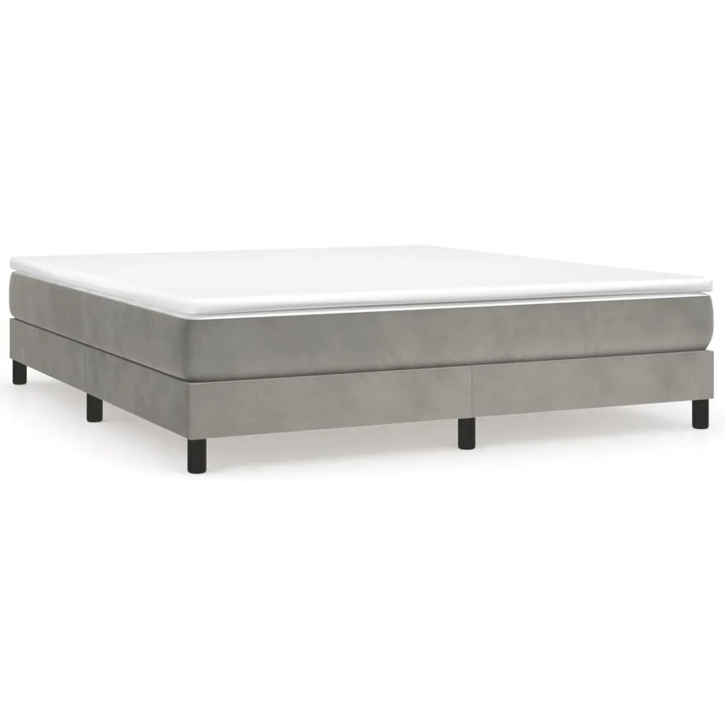 VidaXL Boxspringbett Hellgrau 160x200 Cm Samt – Bild 2