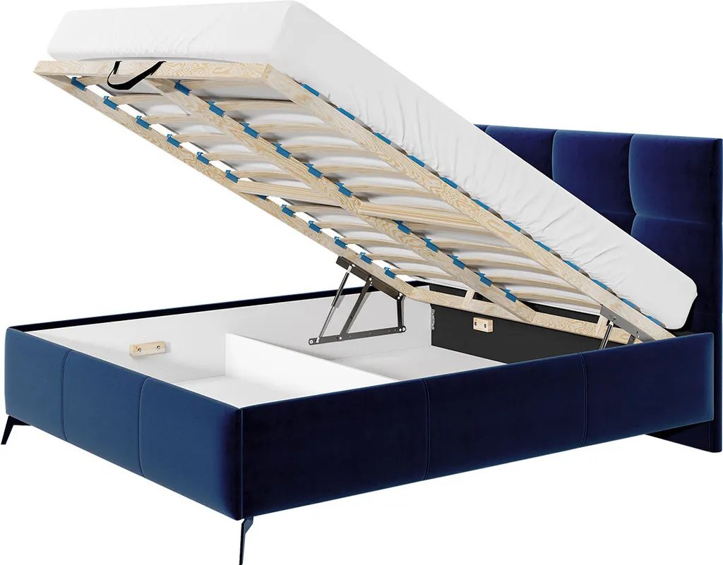 Mirjan24 Polsterbett Genua, Bett Mit Bettkasten, Polsterkopfteil, Gasdruckfeder Und Metallfüße (Farbe: Fresh 01, Größe: 180x200 Cm) – Bild 5