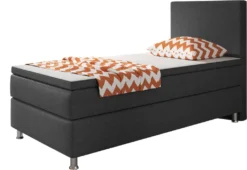 Inter Handels Boxspringbett Berlin 90x200 Cm Webstoff Antrazit Boxspring Optik