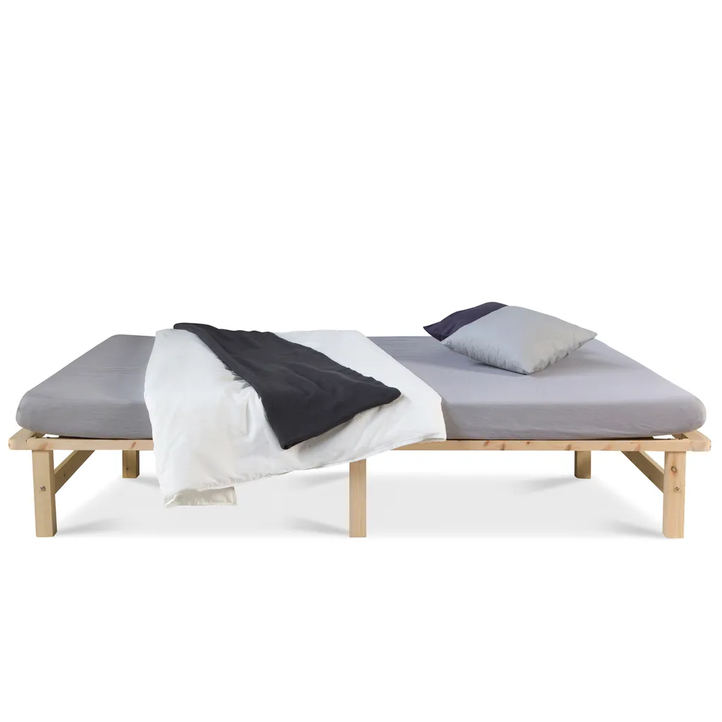 Homestyle4u 1909, Palettenbett 140x200 Cm Massivholzbett Palettenmöbel Bett Holzbett Futonbett – Bild 9