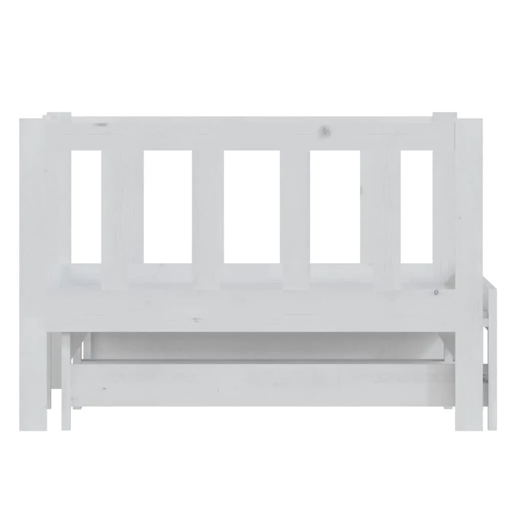 VIDAXL Möbel Tagesbett Ausziehbar Weiß Kiefer Massivholz 2x(90x200) Cm 2023 – Bild 8