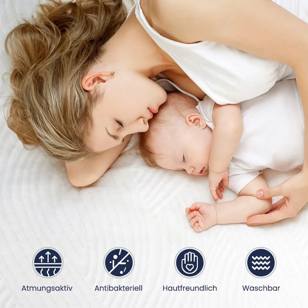 Newentor Matratzentopper Zwei Härtegrade, Gel Topper 5cm Höhe H2&H3 Matratzenauflage 140x200cm Für Boxspringbett Wohnwagen Schlafsofa, Bezug Waschbar – Bild 6