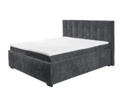 Boxbett 180 X 200 Cm Grau Stoffbezug Mit 6 Cm Topper - TRIO - Die Möbelfundgrube