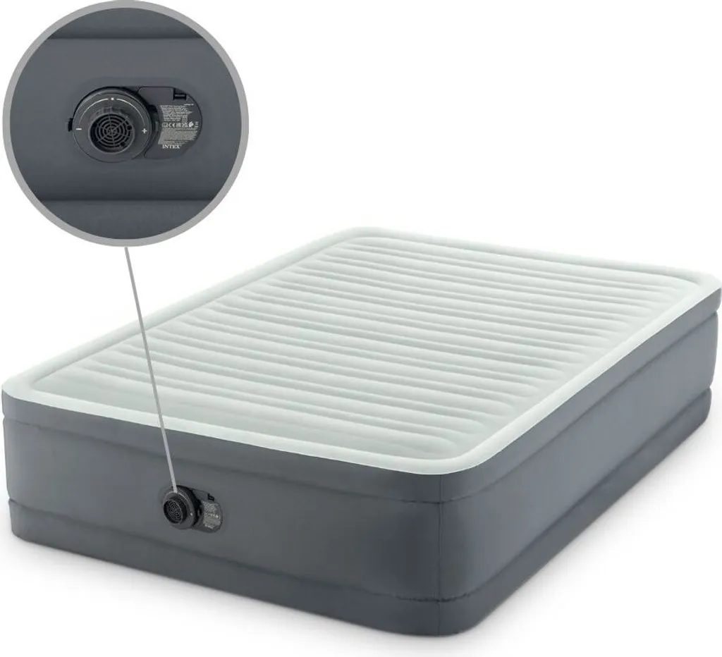Intex Premaire I - Luftbett - 2 Personen - 137 X 191 X 36 Cm (BXLXH) - Grau - Mit Gebauter Motorpumpe – Bild 4