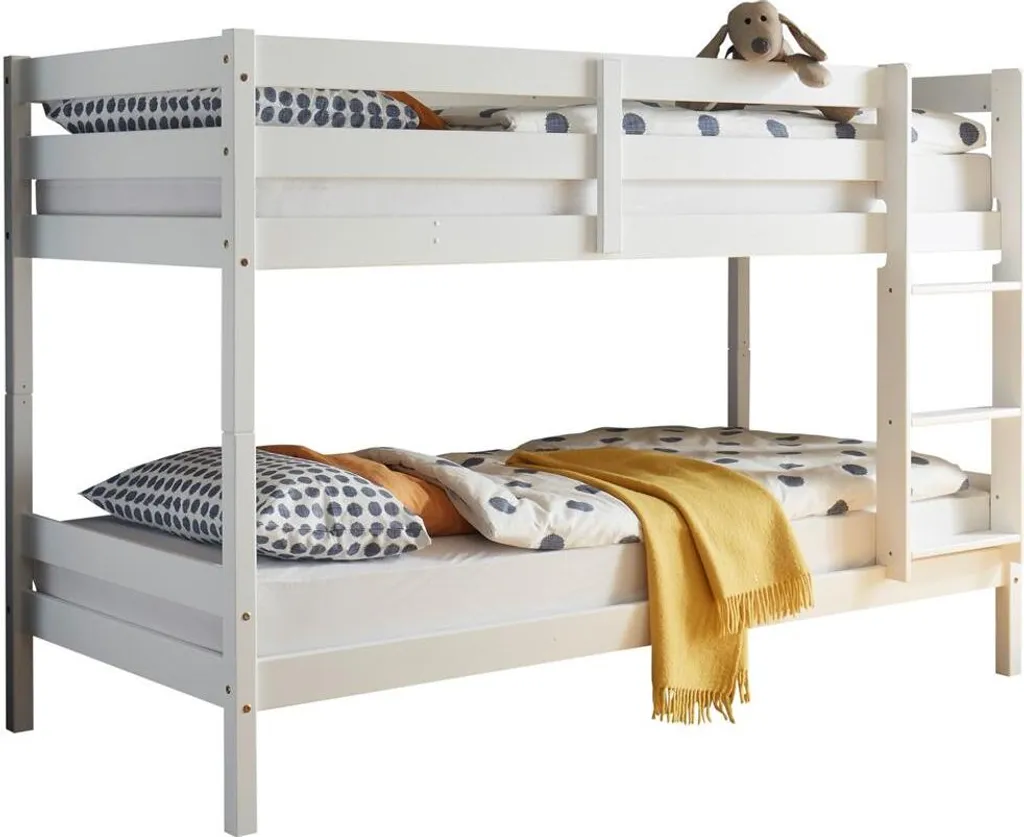 Kinderbett Jugendbett Bett Kinder Etagenbett "Moritz I" Kiefer Weiß – Bild 5