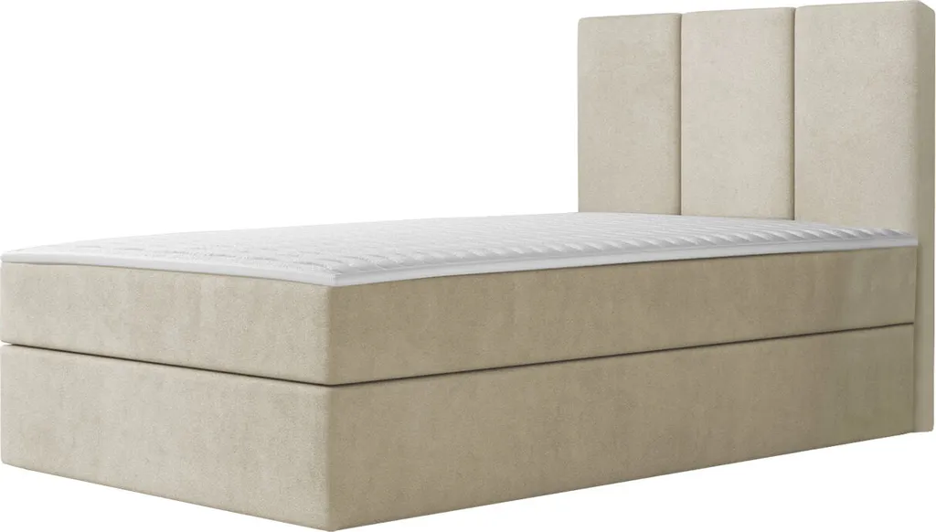 Mirjan24 Boxspringbett Ryga, Einzelbett Mit Zwei Bettkasten, Polsterbett, Stilvoll Schlafzimmer Bett (Manila 02, Seite: Rechts)