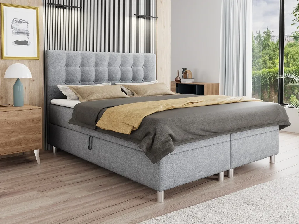 Boxspringbett BRILL 160X200 Doppelbett Ehebett Mit Zwei Bettkästen Inkl. Matratzen Und Topper