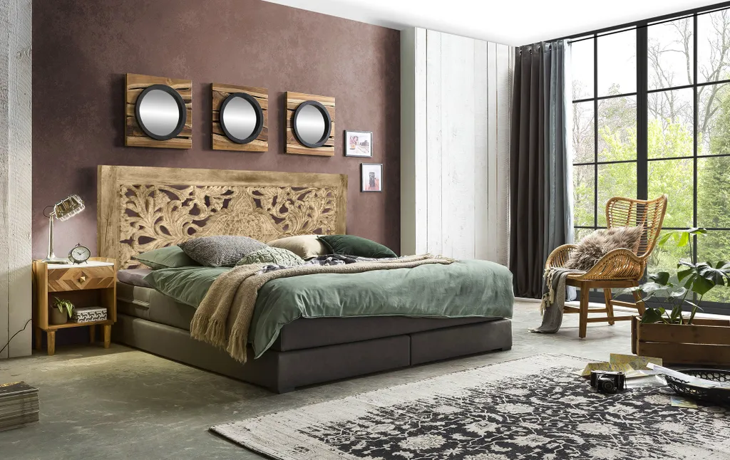 SIT Möbel Bett-Kopfteil | Orientalischer Stil | Mango-Holz Natur | B 220 X T 4 X H 120 Cm | 13755-01 | Serie LAKADEE – Bild 5