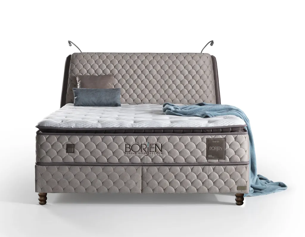 Boxspringbett Doppelbett - Borjen Bambi Yatak Das Perfekte Bett Für Ihr Schlafzimmer. 180x200cm Bett Taschenfederkern-Matratze, Topper Mit Memoryeffekt, Mit Bettkasten – Bild 3