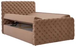 MKS MEBLE Boxspringbett - Doppelbett Mit Multipocket-Matratze - Polsterbett Mit Bettkasten Und Kopfstütze - Calvardo 200x200 - H4 Grau