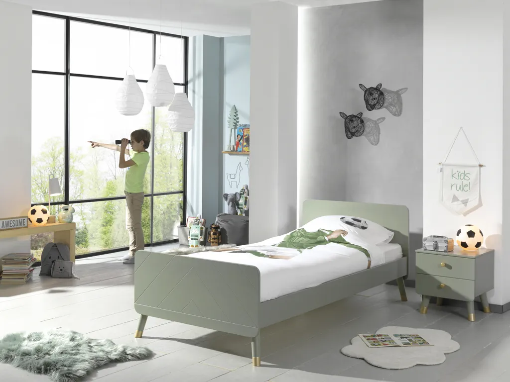 BILLY Einzelbett 90 X 200 Cm, Mit Lattenrost, Ausführung Lackiert Olive Grün – Bild 2