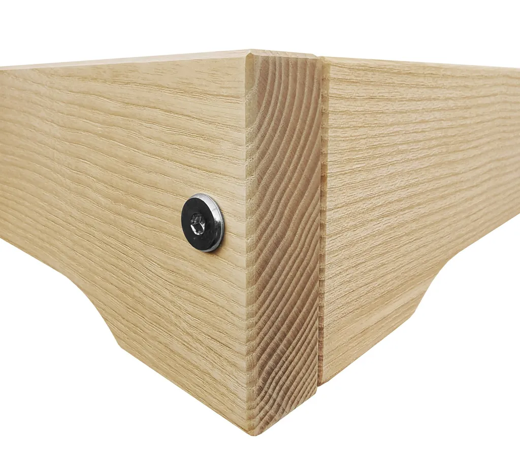 Futonbett Platzsparend Extra Niedriges Bodenbett 140x200 Esche Geölt V-60.47E-14Rollrost Inkl. – Bild 4