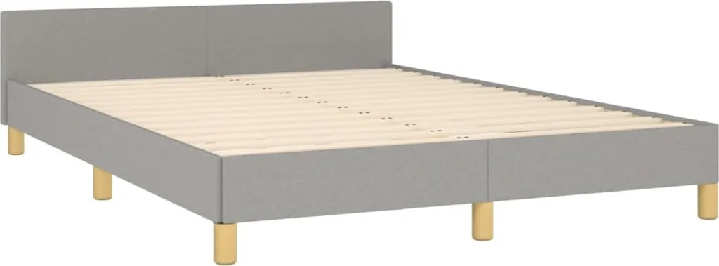 VidaXL Bettgestell Mit Kopfteil Hellgrau 140x200 Cm Stoff – Bild 3