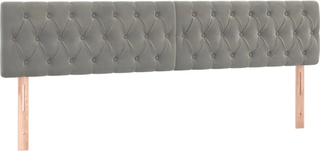 VidaXL Boxspringbett Mit Matratze Hellgrau 200x200 Cm Samt – Bild 5