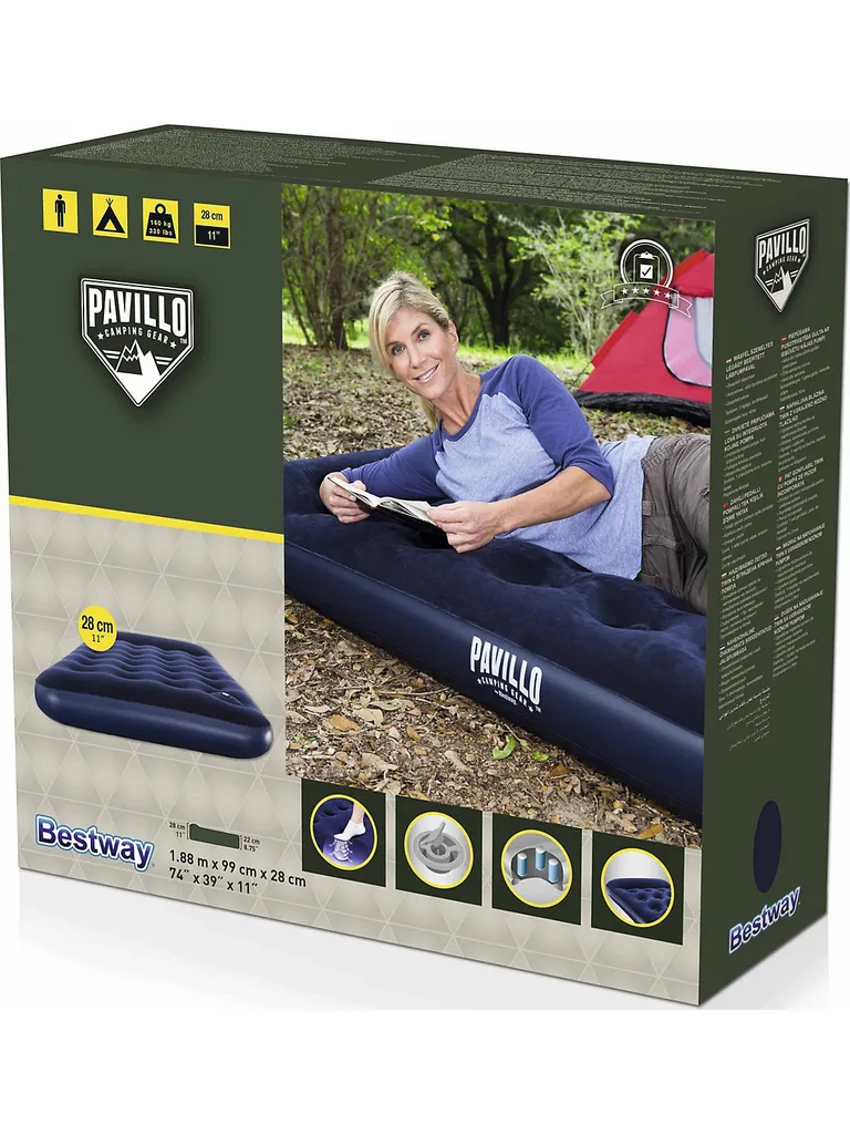 Bestway Sport Luftbett Blue Horizon Step Mit Interner Fußpumpe Single XL/Lo 188 X 99 X 28 Cm Luftbetten Camping Schnäppchenoutdoor – Bild 8