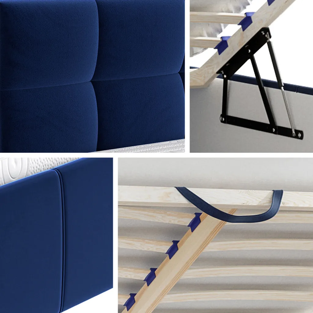 Mirjan24 Polsterbett Genua, Bett Mit Bettkasten, Polsterkopfteil, Gasdruckfeder Und Metallfüße (Farbe: Fresh 01, Größe: 180x200 Cm) – Bild 6