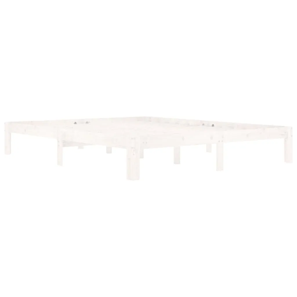VidaXL Massivholzbett Weiß Kiefer 160x200 Cm – Bild 4