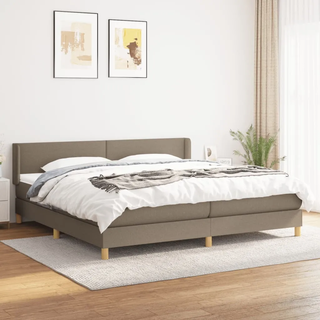 VidaXL Boxspringbett Mit Matratze Taupe 200x200 Cm Stoff – Bild 2