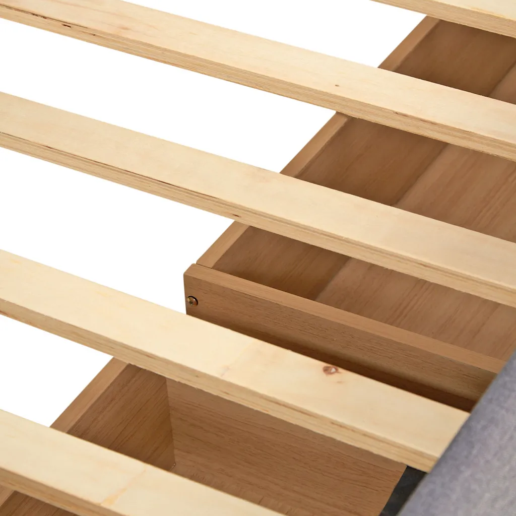 Homestyle4u 1987, Polsterbett 90x200 Cm Mit Bettkästen, Tagesbett Schlafcouch Gästebett Ausziehbar Grau – Bild 8