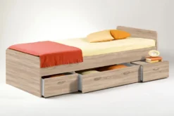 Funktionsbett Lui 90*200 Cm Inkl. 3 Bettschubkästen Gäste Jugend Kinderzimmer Liege Bettgestell