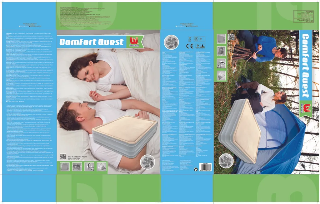 Bestway® Cornerstone Airbed With Built-in AC Pump (Queen) 203x152x46 Cm, Luftbett Queen-Size Mit Formschaum Und Eingebauter Elektropumpe – Bild 9