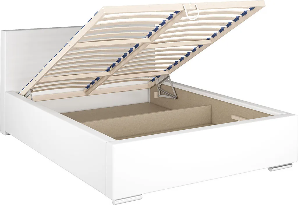 GRAINGOLD Schlafzimmerbett 180x200 Cm Madryt - Bett Mit Lattenrost Und Bettkasten - Chesterfield Bett - Weiß – Bild 3