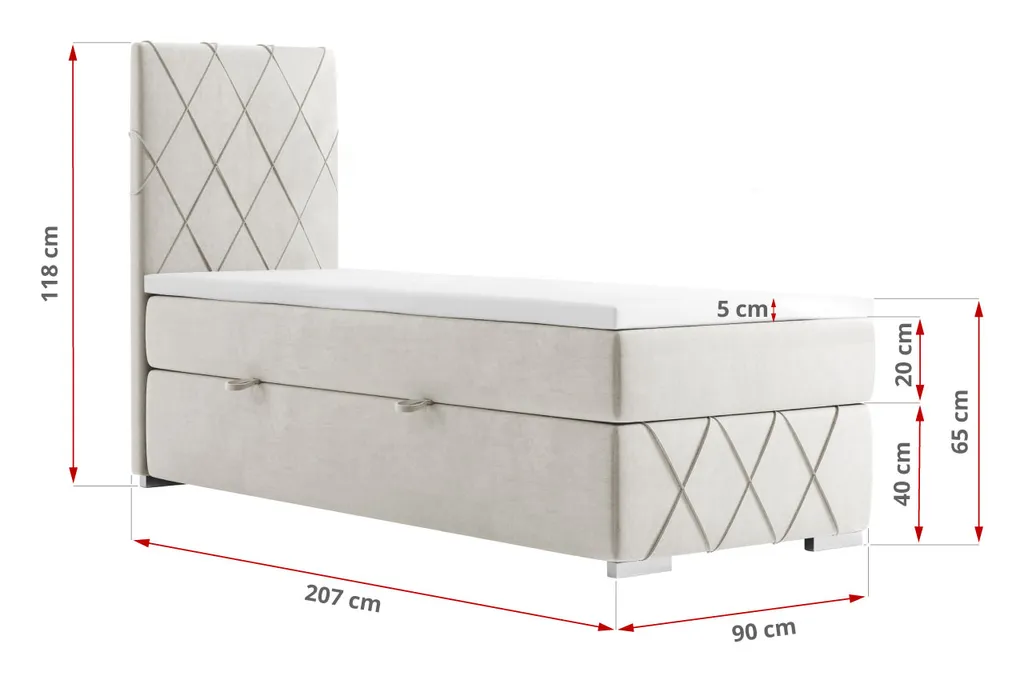MKS MEBLE Boxspringbett - Doppelbett - Polsterbett Mit Multipocket-Matratze Und Topper - Stauraumbett Mit Matratzenauflagen - ROYAL – Bild 2
