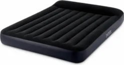 Intex 64150 Classic Mit Fiber-tech Und Eingebaute Elektrische Pumpe Luftmatratze, Blue/Black, Doppelbett