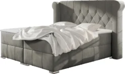 Mirjan24 Boxspringbett Massimo, Stilvoll Kopfteil, Doppelbett Mit Zwei Bettkästen (Magic Velvet 2217, Größe: 200x200 Cm)