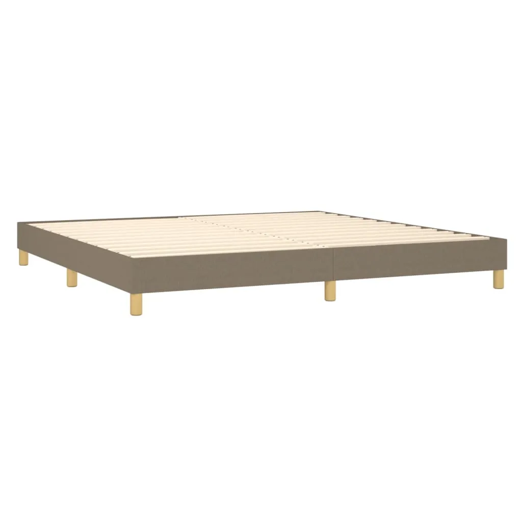 VidaXL Boxspringbett Mit Matratze Taupe 200x200 Cm Stoff – Bild 3