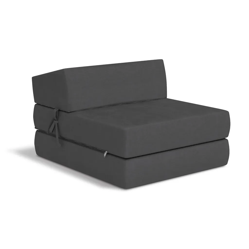 Klappmatratze 70x200 Cm Futonsofa Kaltschaum Polyurethan Höhe Ca. 9 Cm Microfibre Graphitgrau – Bild 5